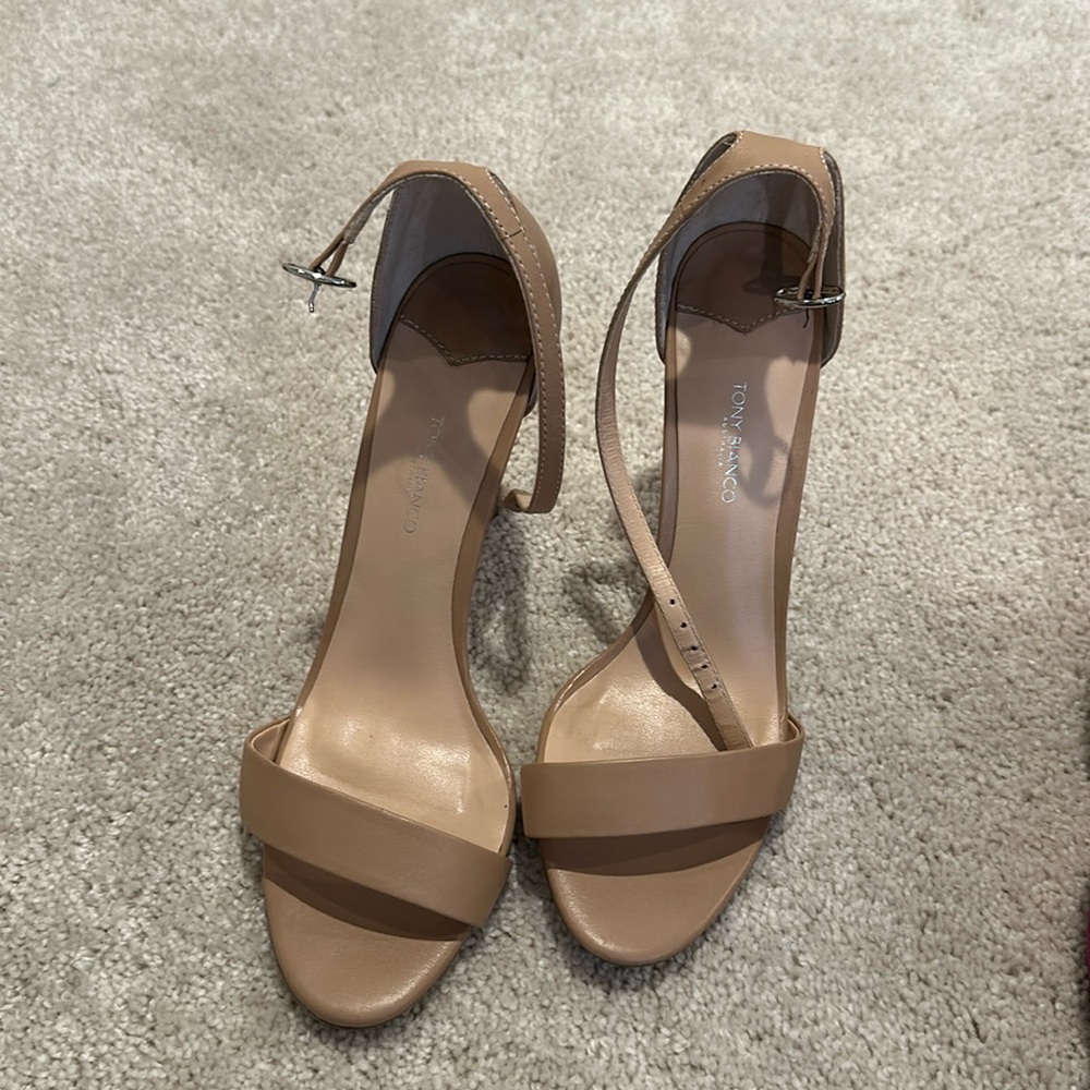 Tony Bianco 8.5 Nude Strappy Heel